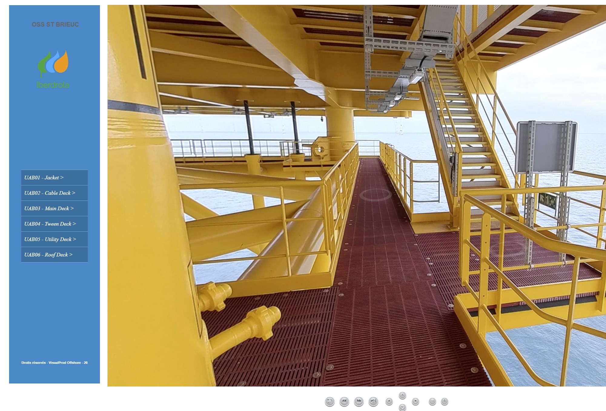 Vue intérieure d’une plateforme éolienne offshore